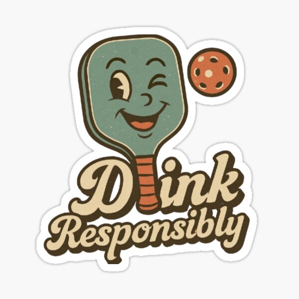 Item preview, Dink Responsibly Pickleball T-Shirt – Funny Retro Paddle Sports Design designed and sold by PickleballPulse.