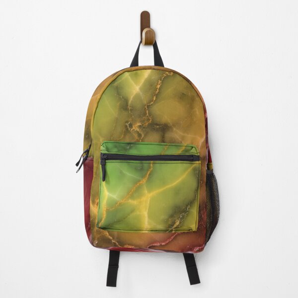 Item preview, Reggae Marble Texture – Glossy Black Stone with Vibrant Green, Yellow & Red Veins designed and sold by AV.