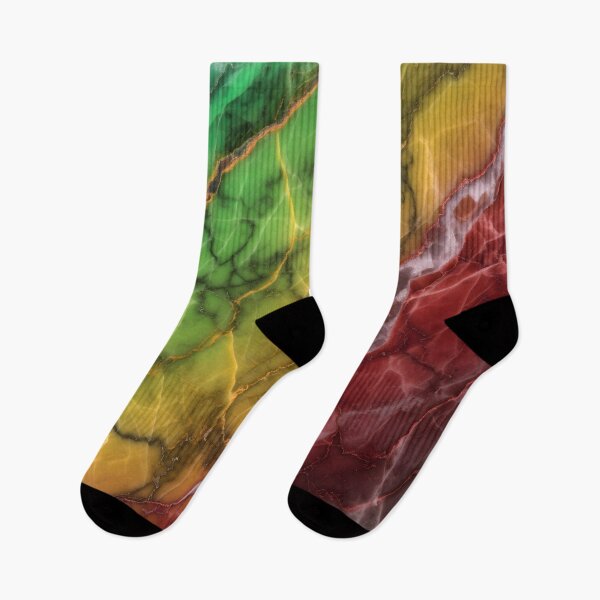 Item preview, Reggae Marble Texture – Glossy Black Stone with Vibrant Green, Yellow & Red Veins designed and sold by AV.