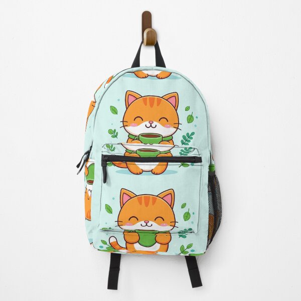 Item preview, Herbal Hug: Cozy Cat with Green Tea Vibes designed and sold by sakharumoowan08.