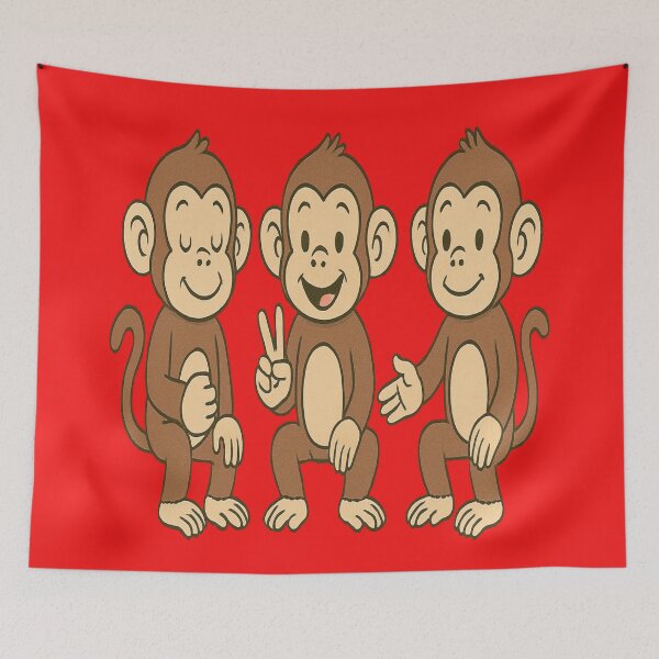 Item preview, Three monkeys rock scissors paper designed and sold by JamesDunican.