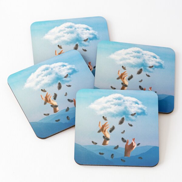 Item preview,  Reaching for What’s Lost: Surreal Hands and Feathers in Dreamscape Sky designed and sold by seamless.
