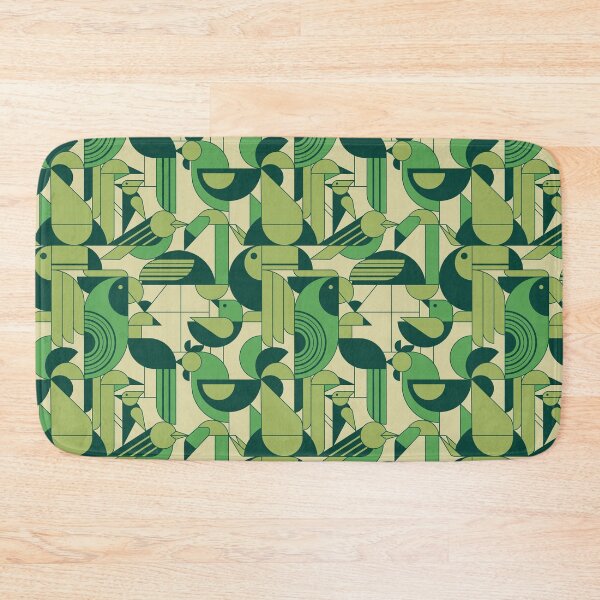 Item preview, Abstract geometric birds - green designed and sold by InkofNocturna.