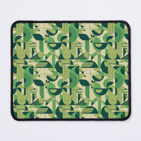 Item preview, Abstract geometric birds - green designed and sold by InkofNocturna.