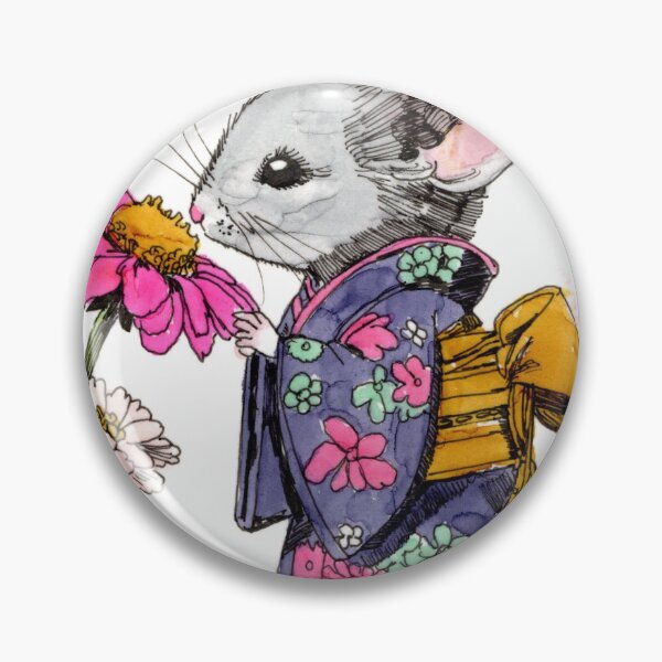Item preview, Kimono Mouse with Flower 2 designed and sold by Scribbles & Doodles by Jinx.