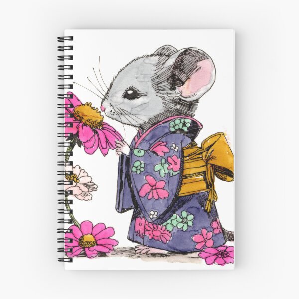 Item preview, Kimono Mouse with Flower 2 designed and sold by Scribbles & Doodles by Jinx.