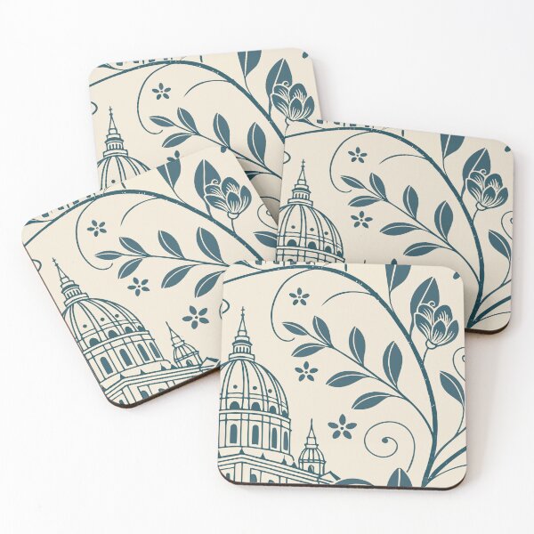 Item preview, Illustration of St. Peter's Basilica with Floral and Vine Motifs designed and sold by Creative88Art.