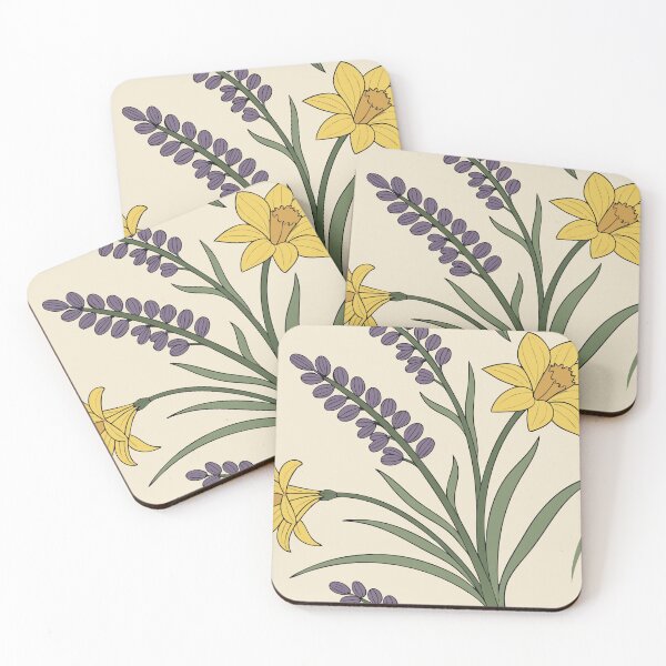 Item preview, Decorative Floral Design with Daffodils and Lavender Motifs designed and sold by Creative88Art.