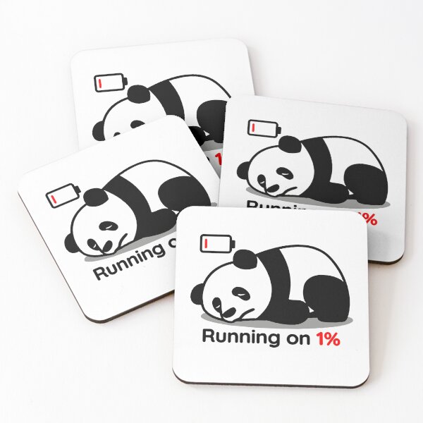 Item preview, Running on 1% - Lazy Cute Panda Minimalist Mood Design for Introverts & Low Energy Days designed and sold by fashionrise.