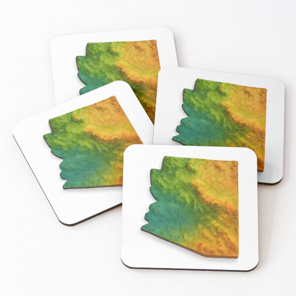 Item preview, 3D Colorful Topographic Map of Arizona (Transparent Background) designed and sold by NCLaserDesigns.