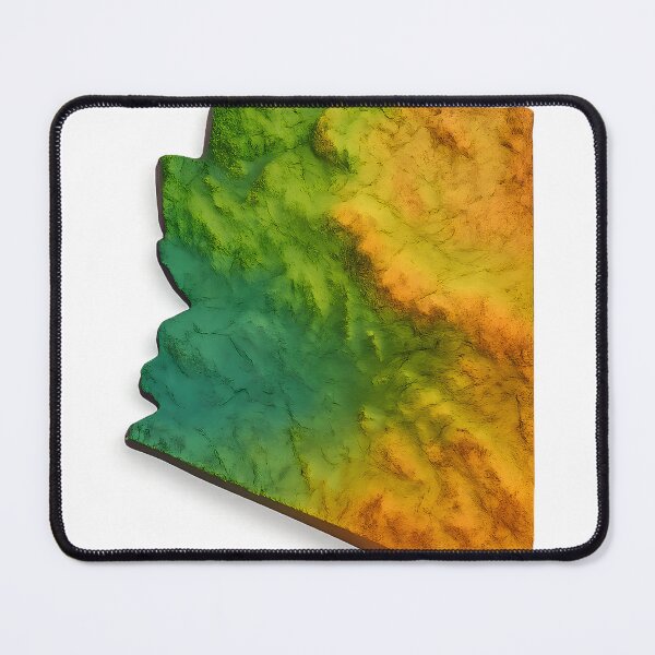 Item preview, 3D Colorful Topographic Map of Arizona (Transparent Background) designed and sold by NCLaserDesigns.