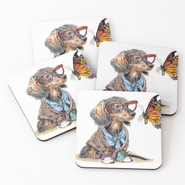 Item preview, Wirehaired Doxie and Butterfly designed and sold by Scribbles & Doodles by Jinx.