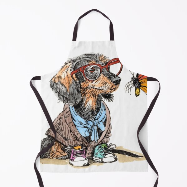 Item preview, Wirehaired Doxie and Butterfly designed and sold by Scribbles & Doodles by Jinx.