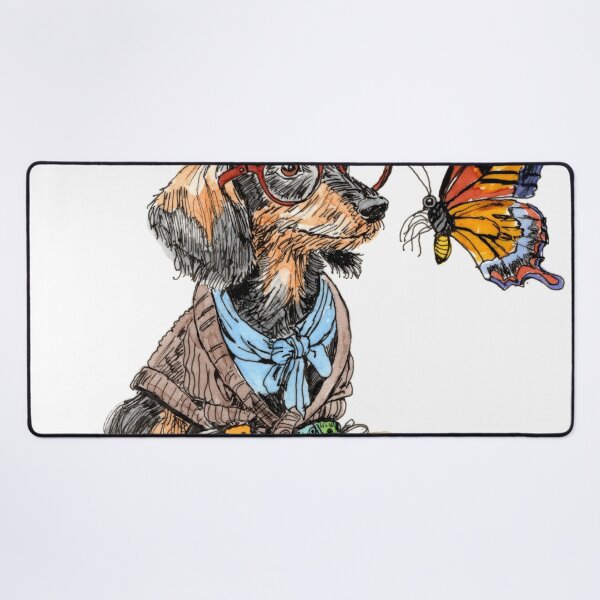 Item preview, Wirehaired Doxie and Butterfly designed and sold by Scribbles & Doodles by Jinx.