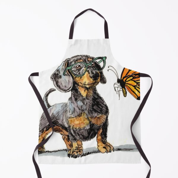 Item preview, Tri-Color Doxie and Butterfly designed and sold by Scribbles & Doodles by Jinx.