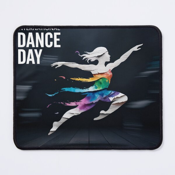 Item preview, Silhouette of a Dancer in Motion with Multicolored Streaks designed and sold by Creative88Art.