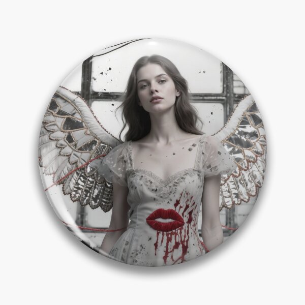 Item preview, Woman with Metallic Wings in Front of Broken Industrial Window designed and sold by Creative88Art.