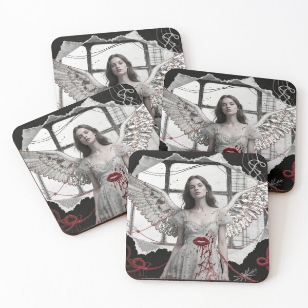 Item preview, Woman with Metallic Wings in Front of Broken Industrial Window designed and sold by Creative88Art.