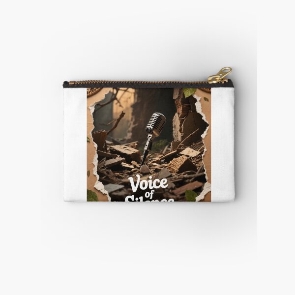 Item preview, Vintage Microphone Amidst Rubble with Torn Paper and Green Leaves designed and sold by Creative88Art.
