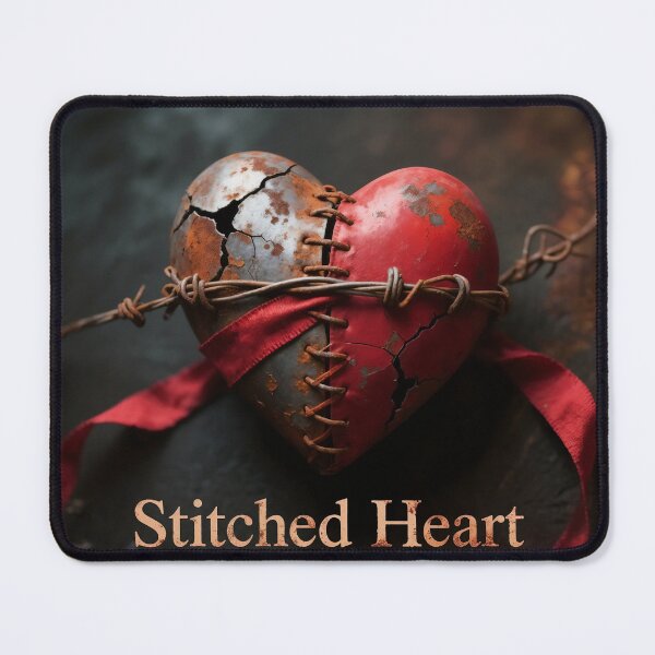 Item preview, Heart Design Split into Rusted and Vibrant Halves with Barbed Wire designed and sold by Creative88Art.