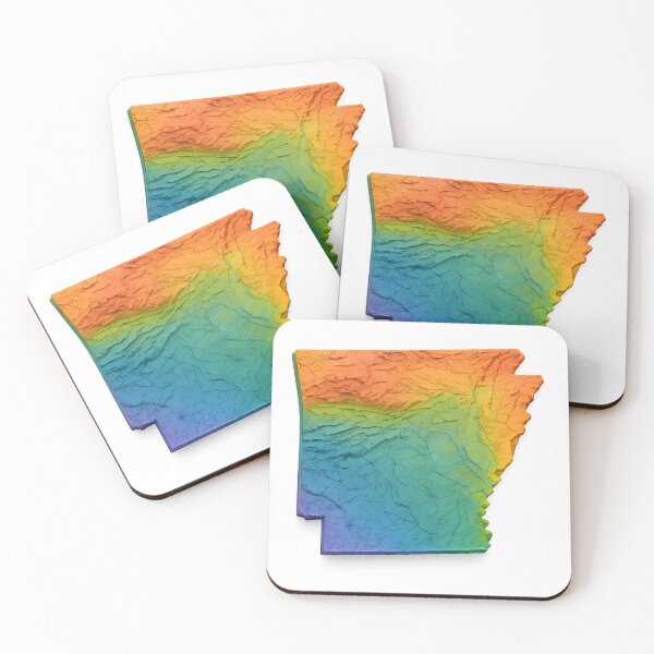 Item preview, 3D Colorful Topographic Map of Arkansas (Transparent Background) designed and sold by NCLaserDesigns.
