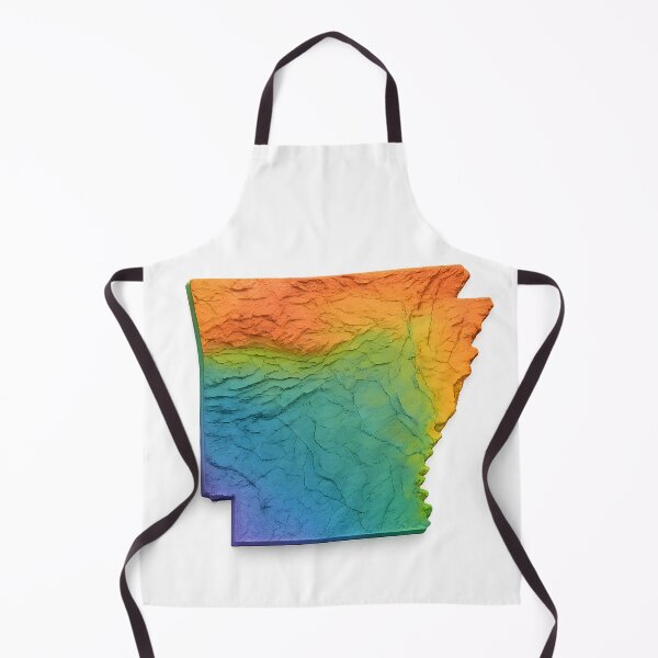 Item preview, 3D Colorful Topographic Map of Arkansas (Transparent Background) designed and sold by NCLaserDesigns.