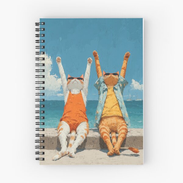 Item preview, Relaxing Beach Cats in Sunglasses – Fun Summer Art designed and sold by ai_granny.
