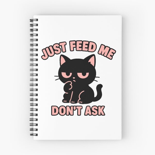 Item preview, Just Feed Me Don't Ask Funny Kawaii Black Cat designed and sold by Davidpama.