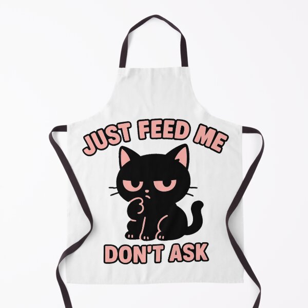 Item preview, Just Feed Me Don't Ask Funny Kawaii Black Cat designed and sold by Davidpama.