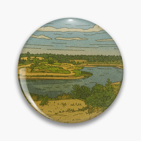 Item preview, Cartoon Sandy River Landscape – Desert Oasis Style Artwork designed and sold by TrailThrottleCo.