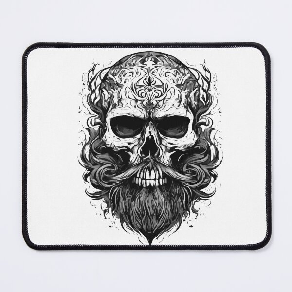 Item preview, Bearded Skull Ink Art – Gothic Flow and Dark Elegance designed and sold by Pixel-Up.