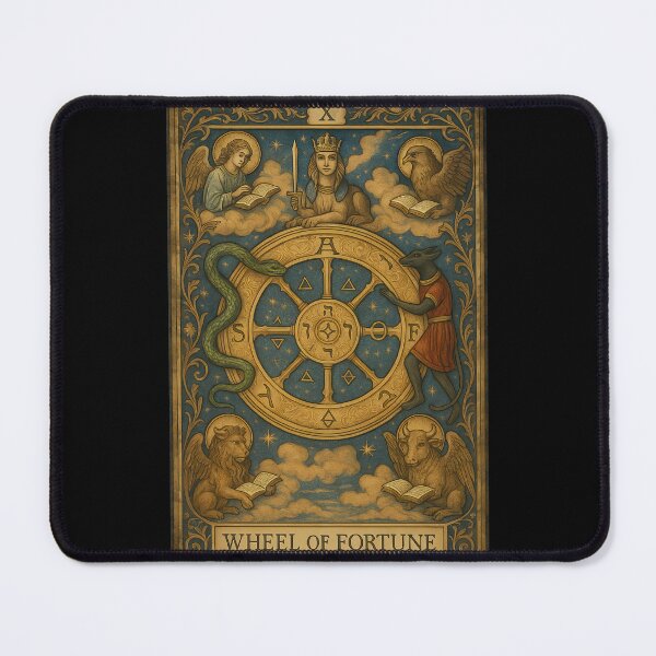 Aperçu de l'œuvre Art mystique du tarot de la roue de la fortune créée et vendue par FabcoDesign.