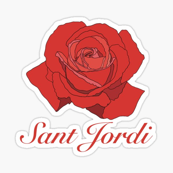 Item preview, Red red rose with the text in red SANT JORDI (Saint George) to celebrate the day of the book and the rose on April 23rd designed and sold by Martapp.