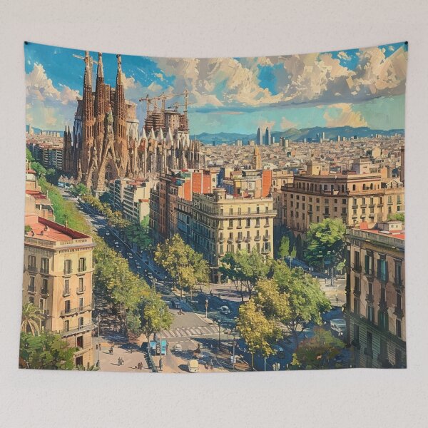 Item preview, Barcelona, Spain – Sagrada Família Skyline Cityscape designed and sold by Myra365Art.