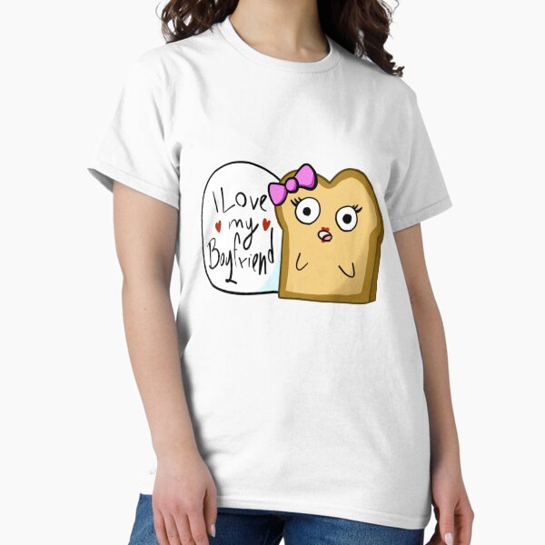 Item preview, I love my boyfriend Cute Relationship Cartoon designed and sold by Rrroga.