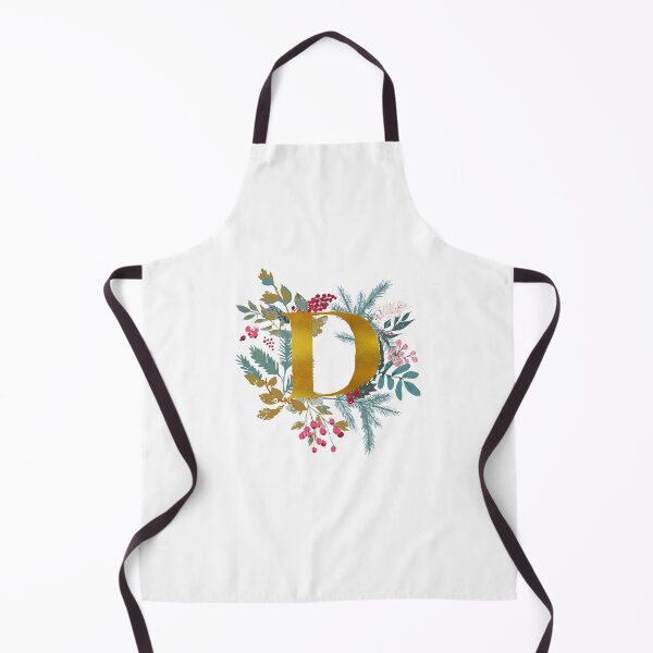 Item preview, Personalized Holidays MONOGRAM GOLD letter alphabet D with watercolor floral designed and sold by Katarina Roccella.