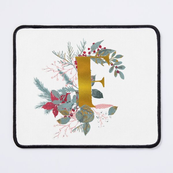 Item preview, Personalized Holidays Christmas gift MONOGRAM GOLD letter alphabet F with watercolor floral designed and sold by Katarina Roccella.