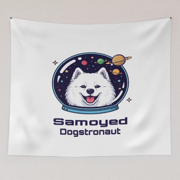 Item preview, Samoyed Dogstronaut – Cute Space Dog  designed and sold by The Real Life Symphony.