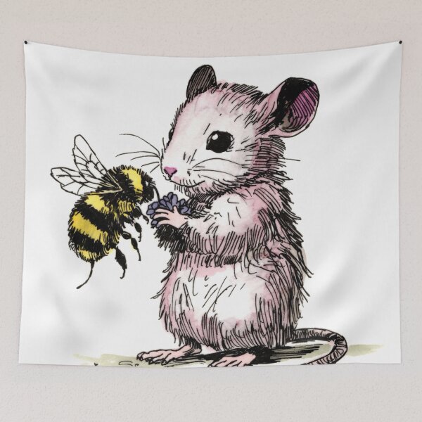 Item preview, Mouse Feeding Bee designed and sold by Scribbles & Doodles by Jinx.