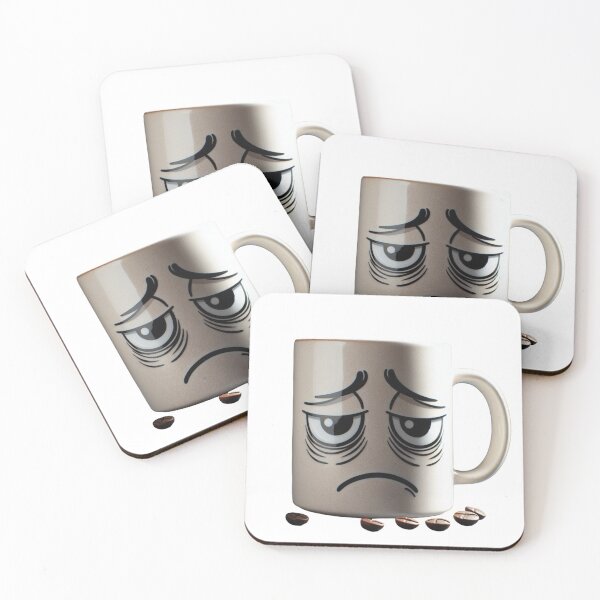 Item preview, Tired Face Coffee Mug Sticker – Funny Sleepy Morning Art designed and sold by Hasanify.