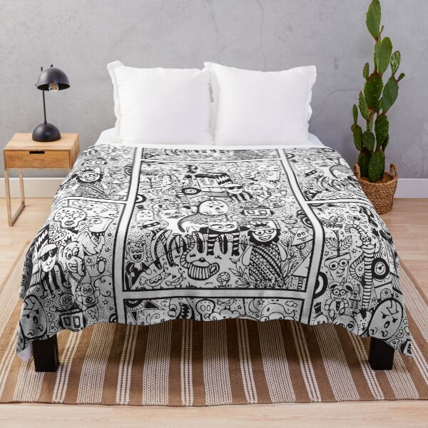 Item preview, Whimsical Doodle World - Black & White Line Art designed and sold by Katherine Ann.