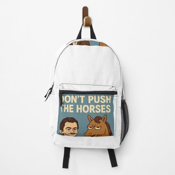 Item preview, Don't push the Horses Usul sport and memDon't Push the Horses – Retro Style Funny Meme with Mustache Guy & Horse Не торопи лошадей – Ретро-мем с усатым мужчиной и конём designed and sold by Asmar_islam☪️.