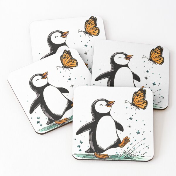 Item preview, Penguin & Butterfly designed and sold by Scribbles & Doodles by Jinx.