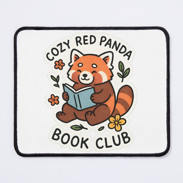 Item preview, Cozy Red Panda Reading Club Doodle designed and sold by shockSpot.