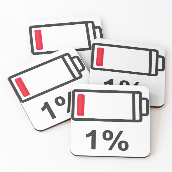 Item preview, Low Battery 1 Percent Icon - Funny Exhausted Mood Design designed and sold by ArtfulWeave.
