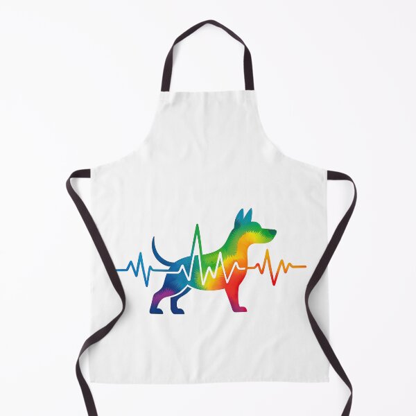 Item preview, Rainbow Dog with Heartbeat Line - Colorful Pet Lover Design designed and sold by ArtfulWeave.