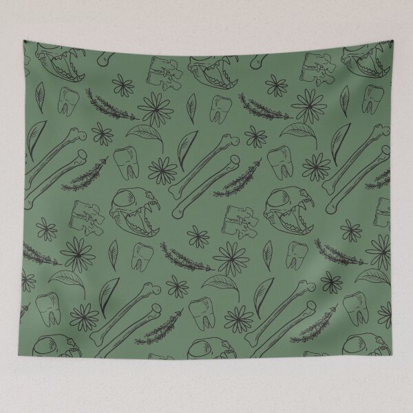 Item preview, Bones and Flowers - Green designed and sold by hdport.