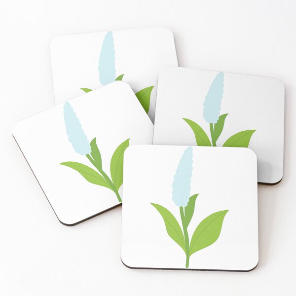 Item preview, White Blooming Flower with Green Leaves - Simple Floral Art designed and sold by ArtfulWeave.