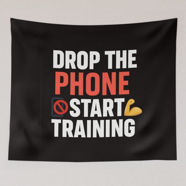 Item preview, Drop the Phone – Start Training | Gym motivation design designed and sold by MSTextVibe.