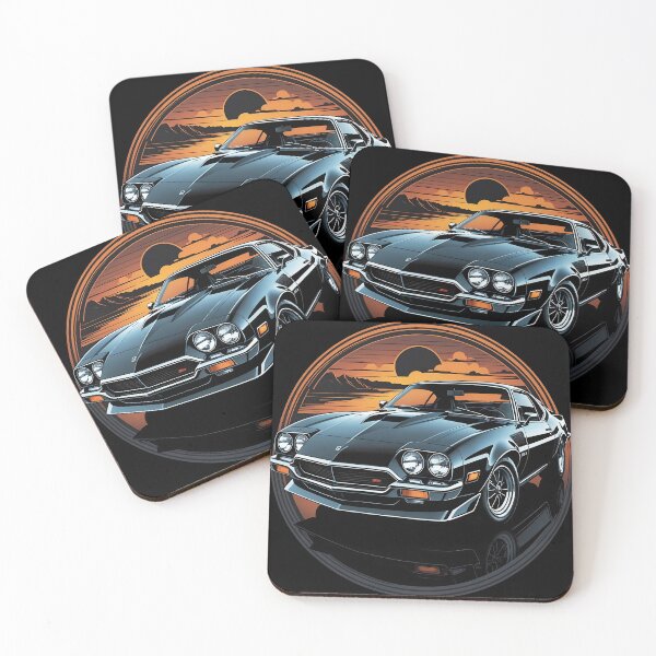 Item preview, Black Muscle Car – Retro Sunset Power Ride designed and sold by Pixel-Up.